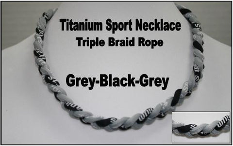20" Titanium Sport Necklace (Grey/Black/Grey)