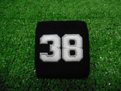 Black  -  Wristbands with White Embroidered Numbers