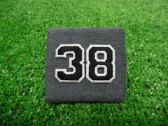 Grey  -  Wristbands with Black Embroidered Numbers