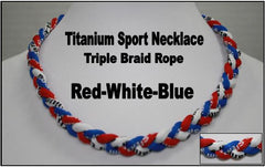 20" Titanium Sport Necklace (Red/White/Blue)