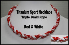 20" Titanium Sport Necklace (Red/White/Red)