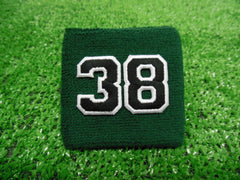 Dark Green  -  Wristbands with Black Embroidered Numbers