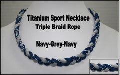 20" Titanium Sport Necklace (Navy/Grey/Navy)