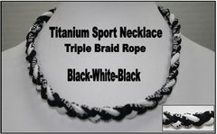 20" Titanium Sport Necklace (Black/White/Black)