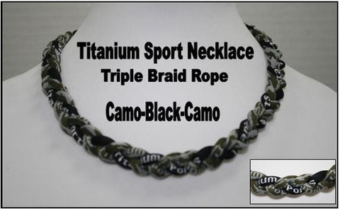 20" Titanium Sport Necklace (Camo/Black/Camo)