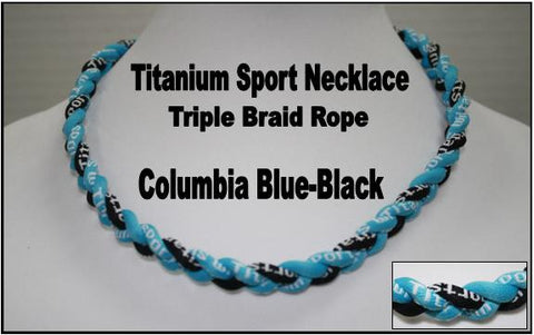 20" Titanium Sport Necklace (Columbia Blue/ Black)