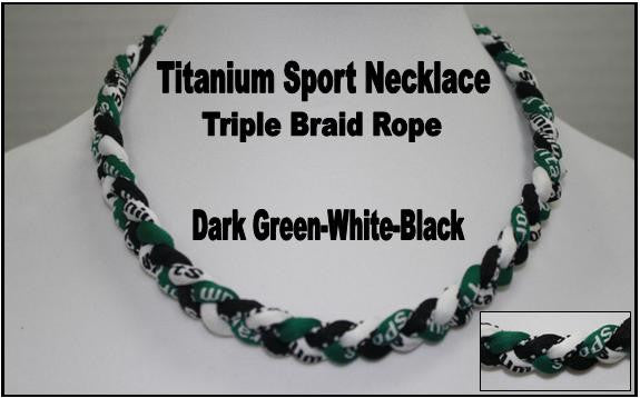 Triple Braided Sports Performance Titanium Necklace - Turquoise, Orange, &  White | eBay
