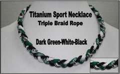 20" Titanium Sport Necklace (Dark Green/White)