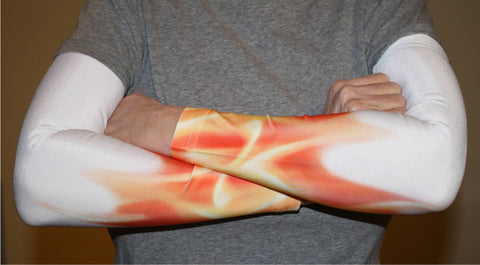 Flames on White Compression Sleeves