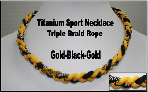 20" Titanium Sport Necklace (Gold/Black/Gold)