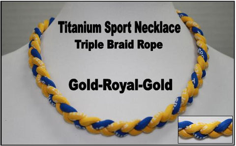 20" Titanium Sport Necklace (Gold/Royal/Gold)