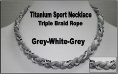 20" Titanium Sport Necklace (Grey/White/Grey)