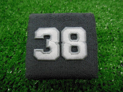Grey  -  Wristbands with White Embroidered Numbers