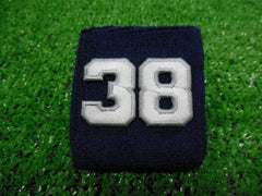 NAVY BLUE  -  Wristbands with White Embroidered numbers