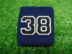 NAVY BLUE  -  Wristbands with Black Embroidered numbers