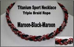 20" Titanium Sport Necklace (Maroon/Black/Maroon)