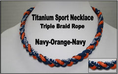 20" Titanium Sport Necklace (Navy/Orange/Navy)