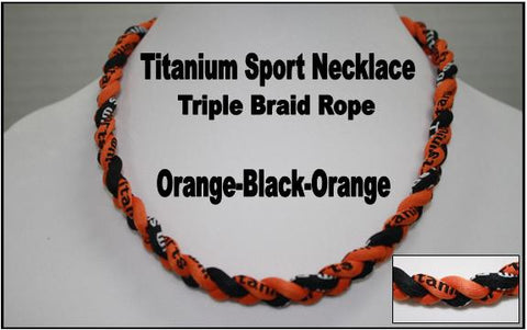 20" Titanium Sport Necklace (Orange/Black/Orange)