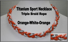 20" Titanium Sport Necklace (Orange/White/Orange)