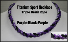 20" Titanium Sport Necklace (Purple/Black/Purple)