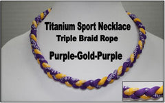 20" Titanium Sport Necklace (Purple/Gold/Purple)