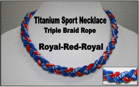 20" Titanium Sport Necklace (Royal/Red/Royal)