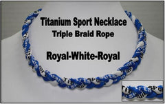 20" Titanium Sport Necklace (Royal/White/Royal)