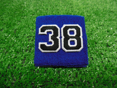 Royal Blue  -  Wristbands with Black Embroidered Numbers