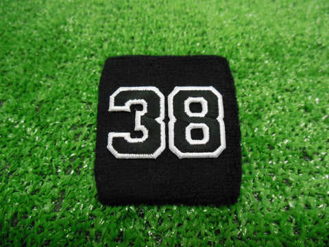 Black  -  Wristbands with Black Embroidered Numbers
