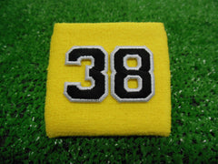 Yellow  -  Wristbands with Black Embroidered Numbers
