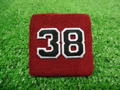 Maroon  -  Wristbands with Black Embroidered Numbers