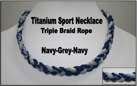20" Titanium Sport Necklace (Navy/Grey/Navy)