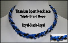 20" Titanium Sport Necklace (Royal/Black/Royal)